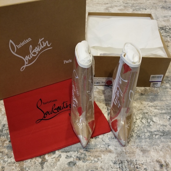 NEW Christian Louboutin So Kate Logo PVC Bootie - Picture 5 of 8